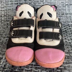 Adidas Kids Panda Sneakers - Black, White, and Pink Shoes